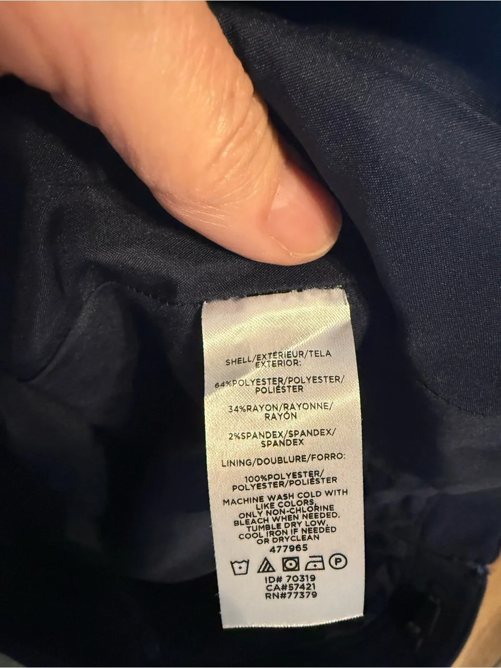 Ann Taylor Factory Navy Mini Skirt with Pearl-Style Side Buttons